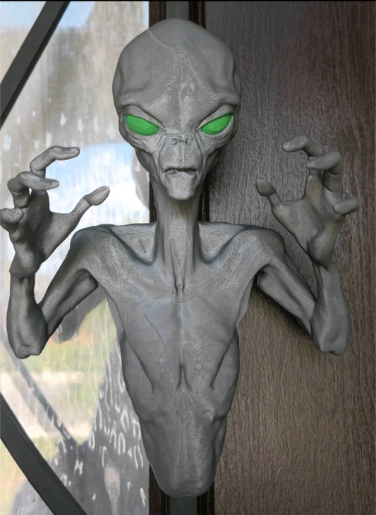Highly Detailed Custom Grey Alien Bust -Premium 3D Printed Wall Mount UK Seller