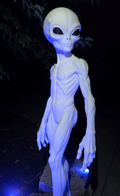 Gray Alien Figurine 3Foot Tall On Stand Sci-Fi - Detailed Sculpture UK Seller