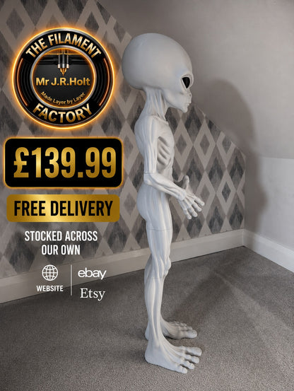 Gray Alien Figurine 3foot Tall –Sci-Fi-Detailed Sculpture -Collectible Uk Seller