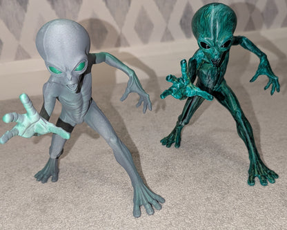 Grey Alien Figure – Standing Dynamic Pose – Custom Painted designs – Brand New