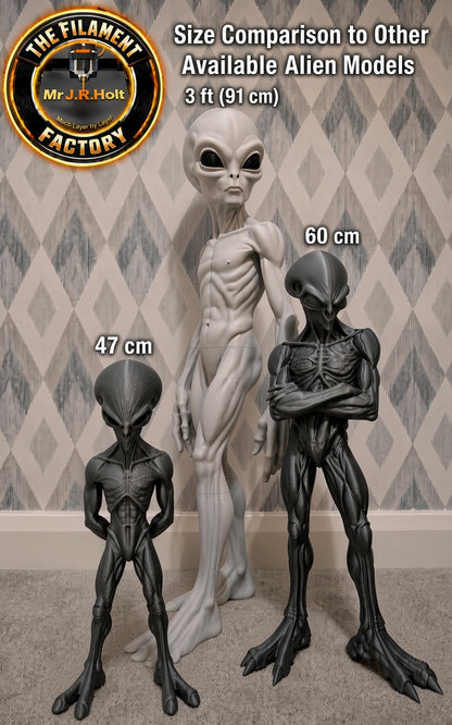 Gray Alien Figurine 3foot Tall –Sci-Fi-Detailed Sculpture -Collectible Uk Seller