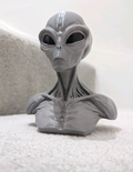 Grey Alien Bust Sculpture –Sci-Fi Extraterrestrial Figure 3D Printed Collectible