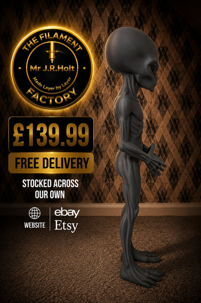Gray Alien Figurine 3foot Tall –Sci-Fi-Detailed Sculpture -Collectible Uk Seller