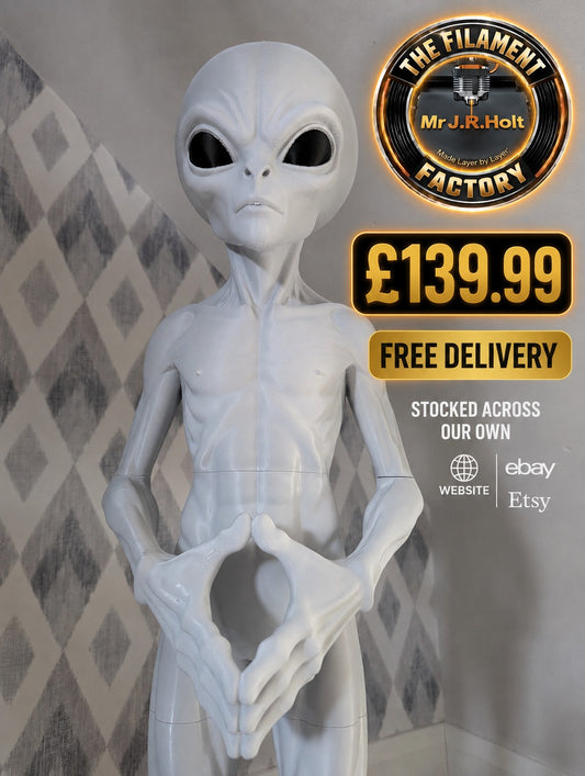 Gray Alien Figurine 3foot Tall –Sci-Fi-Detailed Sculpture -Collectible Uk Seller