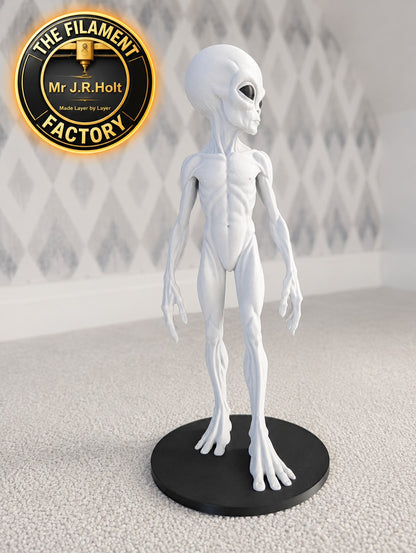 Gray Alien Watcher Figurine 24cm Tall On Stand – Sci-Fi - Detailed Sculpture