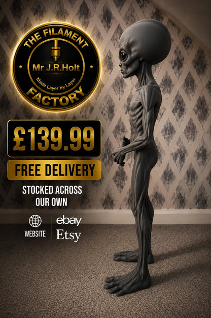 Gray Alien Figurine 3foot Tall –Sci-Fi-Detailed Sculpture -Collectible Uk Seller