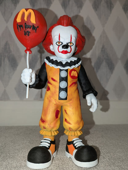 Custom Hand-Painted Pennywise x McDonald’s “I’m Lovin’ It” Figure – One-of-One Art Piece