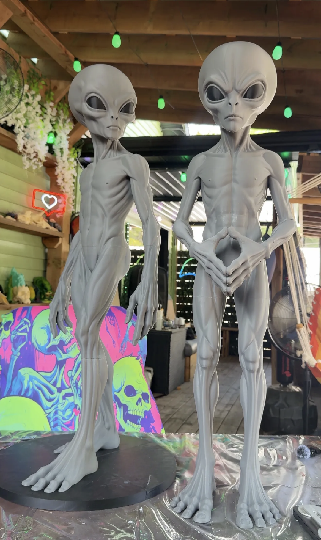 Gray Alien Figurine 3foot Tall –Sci-Fi-Detailed Sculpture -Collectible Uk Seller
