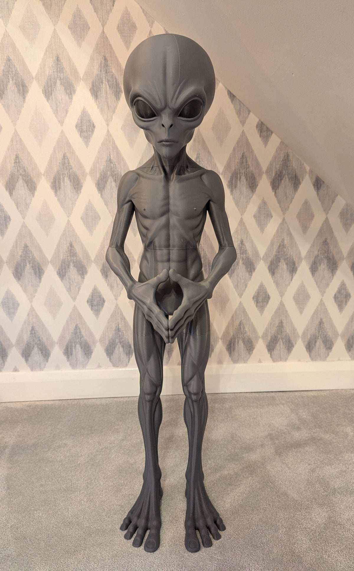 Gray Alien Figurine 3foot Tall –Sci-Fi-Detailed Sculpture -Collectible Uk Seller