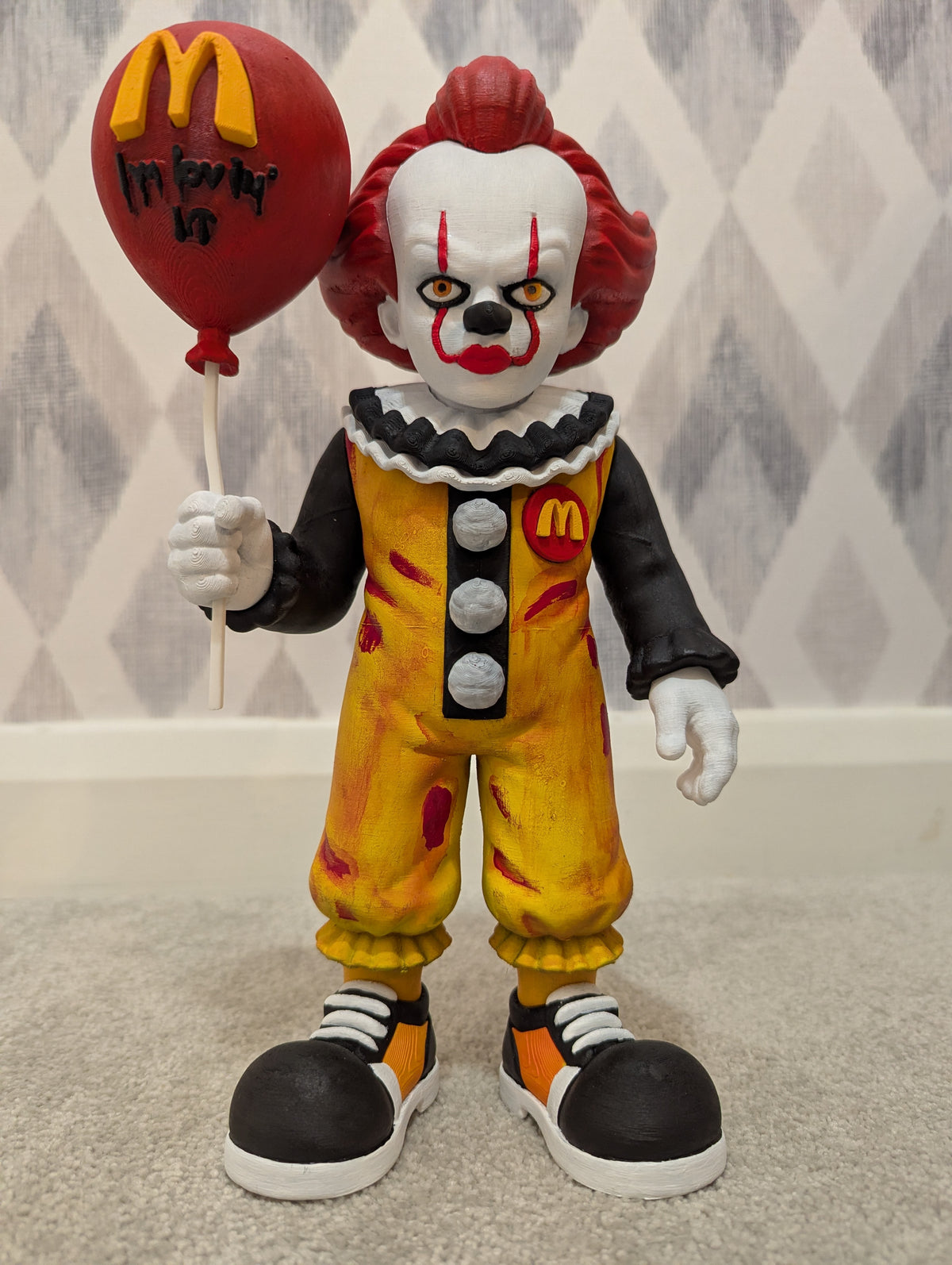 Custom Hand-Painted Pennywise x McDonald’s “I’m Lovin’ It” Figure – One-of-One Art Piece