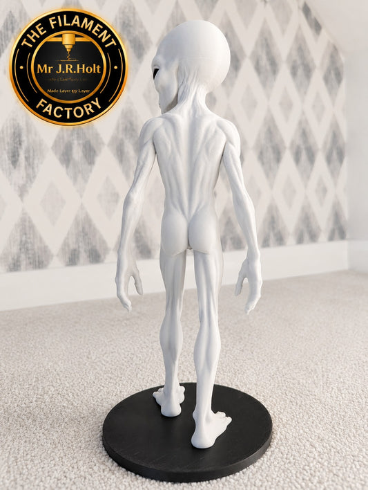 Gray Alien Watcher Figurine 24cm Tall On Stand – Sci-Fi - Detailed Sculpture